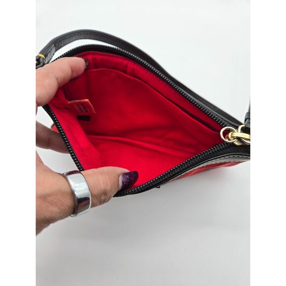 Dooney & Bourke Red Tartan Large Wristlet Clutch - Picture 7 of 8